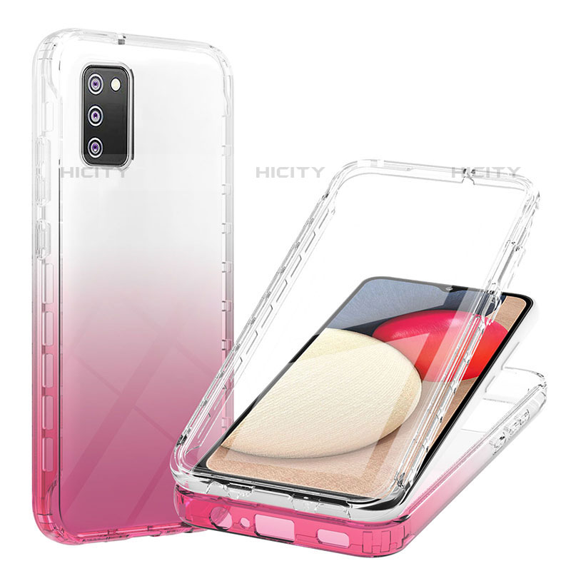 Silikon Hülle Handyhülle Ultra Dünn Flexible Schutzhülle Tasche Transparent Vorder und Rückseite 360 Grad Ganzkörper Farbverlauf ZJ1 für Samsung Galaxy M02s