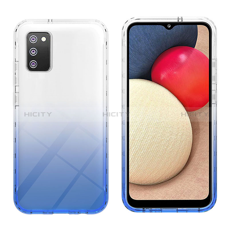 Silikon Hülle Handyhülle Ultra Dünn Flexible Schutzhülle Tasche Transparent Vorder und Rückseite 360 Grad Ganzkörper Farbverlauf ZJ2 für Samsung Galaxy A02s