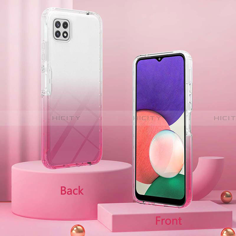 Silikon Hülle Handyhülle Ultra Dünn Flexible Schutzhülle Tasche Transparent Vorder und Rückseite 360 Grad Ganzkörper Farbverlauf ZJ2 für Samsung Galaxy A22 5G