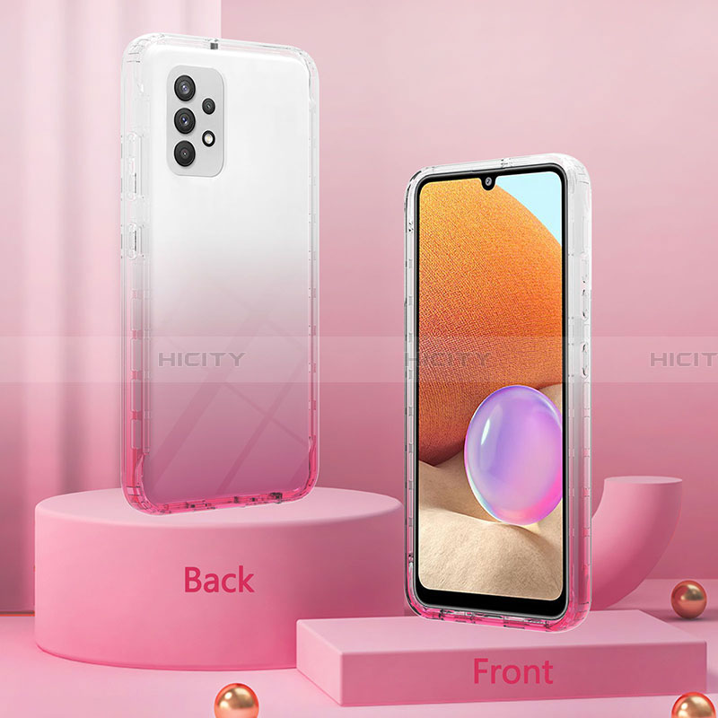 Silikon Hülle Handyhülle Ultra Dünn Flexible Schutzhülle Tasche Transparent Vorder und Rückseite 360 Grad Ganzkörper Farbverlauf ZJ2 für Samsung Galaxy A32 4G