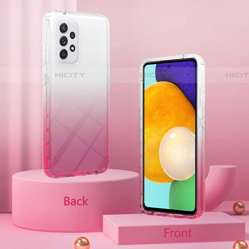 Silikon Hülle Handyhülle Ultra Dünn Flexible Schutzhülle Tasche Transparent Vorder und Rückseite 360 Grad Ganzkörper Farbverlauf ZJ2 für Samsung Galaxy A52 4G groß