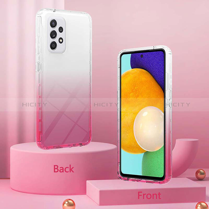 Silikon Hülle Handyhülle Ultra Dünn Flexible Schutzhülle Tasche Transparent Vorder und Rückseite 360 Grad Ganzkörper Farbverlauf ZJ2 für Samsung Galaxy A52s 5G groß