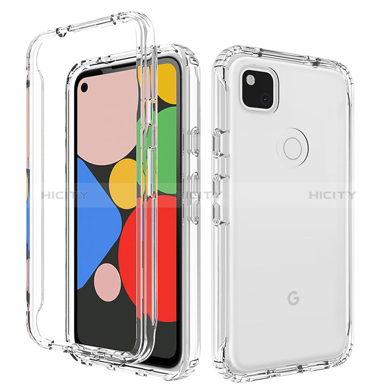 Silikon Hülle Handyhülle Ultra Dünn Flexible Schutzhülle Tasche Transparent Vorder und Rückseite 360 Grad Ganzkörper für Google Pixel 4a Klar