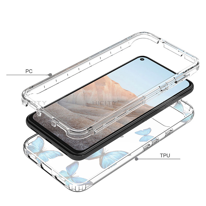 Silikon Hülle Handyhülle Ultra Dünn Flexible Schutzhülle Tasche Transparent Vorder und Rückseite 360 Grad Ganzkörper für Google Pixel 5a 5G groß