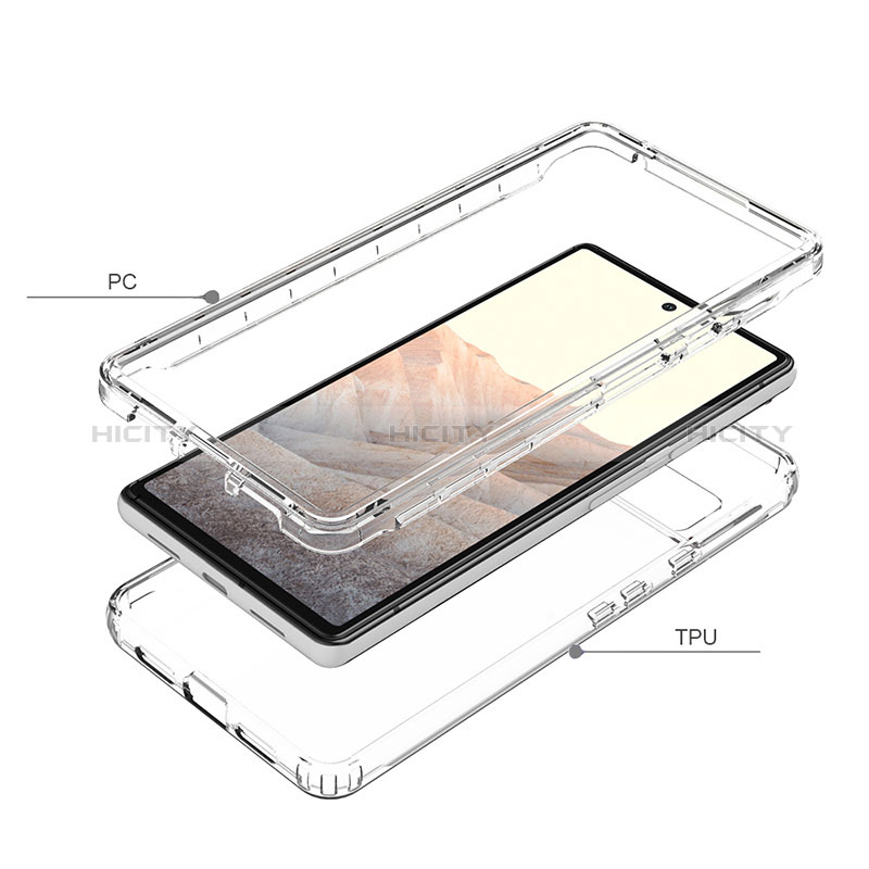 Silikon Hülle Handyhülle Ultra Dünn Flexible Schutzhülle Tasche Transparent Vorder und Rückseite 360 Grad Ganzkörper für Google Pixel 6 5G Klar