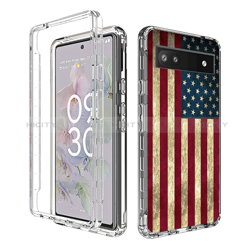 Silikon Hülle Handyhülle Ultra Dünn Flexible Schutzhülle Tasche Transparent Vorder und Rückseite 360 Grad Ganzkörper für Google Pixel 6a 5G Plusfarbig Plus