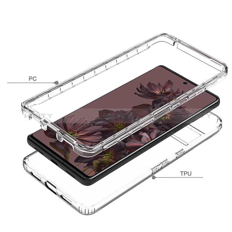 Silikon Hülle Handyhülle Ultra Dünn Flexible Schutzhülle Tasche Transparent Vorder und Rückseite 360 Grad Ganzkörper für Google Pixel 7 Pro 5G Klar groß