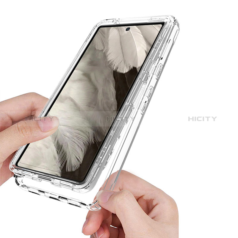 Silikon Hülle Handyhülle Ultra Dünn Flexible Schutzhülle Tasche Transparent Vorder und Rückseite 360 Grad Ganzkörper für Google Pixel 7a 5G Klar groß