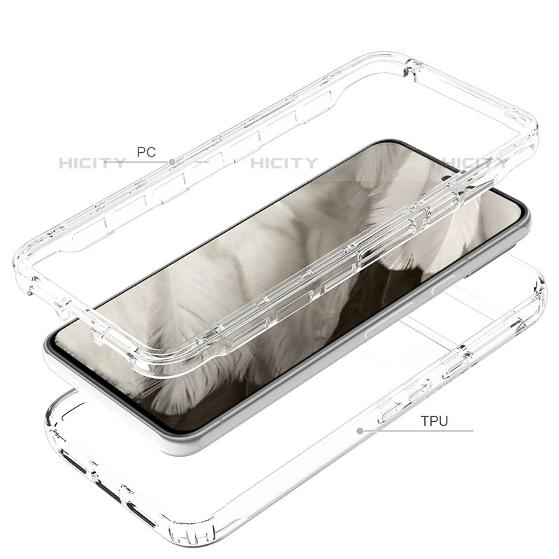 Silikon Hülle Handyhülle Ultra Dünn Flexible Schutzhülle Tasche Transparent Vorder und Rückseite 360 Grad Ganzkörper für Google Pixel 8 5G Klar groß