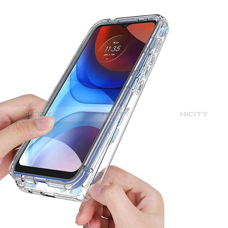 Silikon Hülle Handyhülle Ultra Dünn Flexible Schutzhülle Tasche Transparent Vorder und Rückseite 360 Grad Ganzkörper für Motorola Moto E7 Power