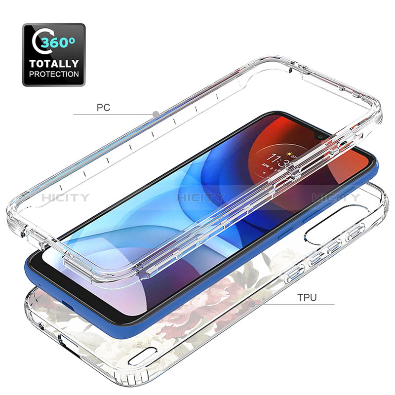 Silikon Hülle Handyhülle Ultra Dünn Flexible Schutzhülle Tasche Transparent Vorder und Rückseite 360 Grad Ganzkörper für Motorola Moto E7 Power