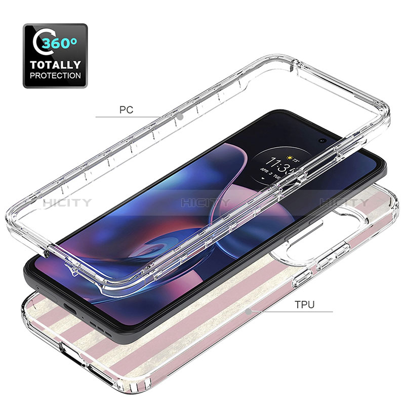 Silikon Hülle Handyhülle Ultra Dünn Flexible Schutzhülle Tasche Transparent Vorder und Rückseite 360 Grad Ganzkörper für Motorola Moto Edge (2022) 5G groß