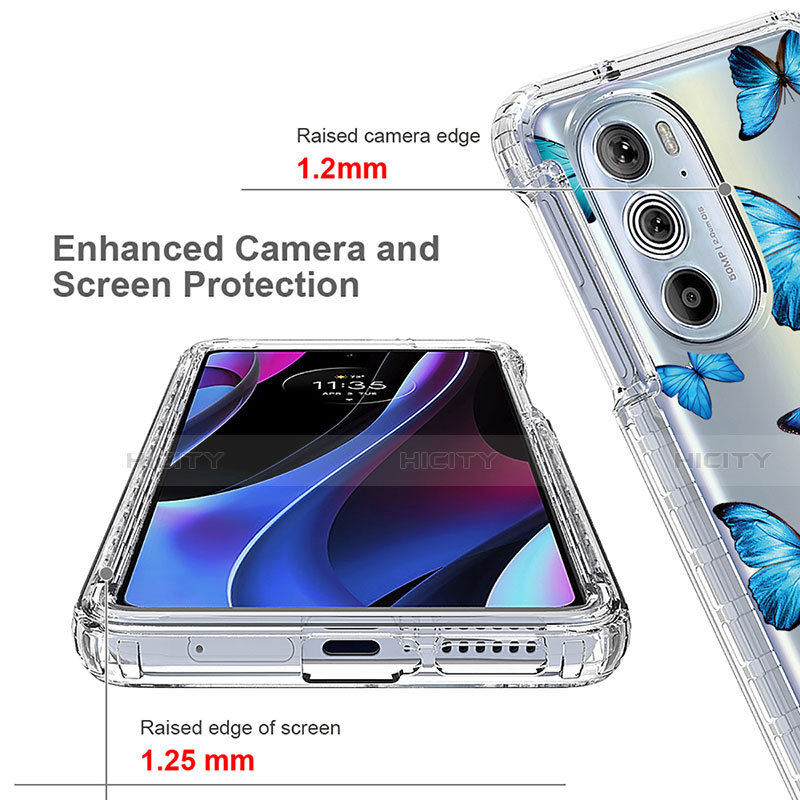 Silikon Hülle Handyhülle Ultra Dünn Flexible Schutzhülle Tasche Transparent Vorder und Rückseite 360 Grad Ganzkörper für Motorola Moto Edge 30 Pro 5G groß