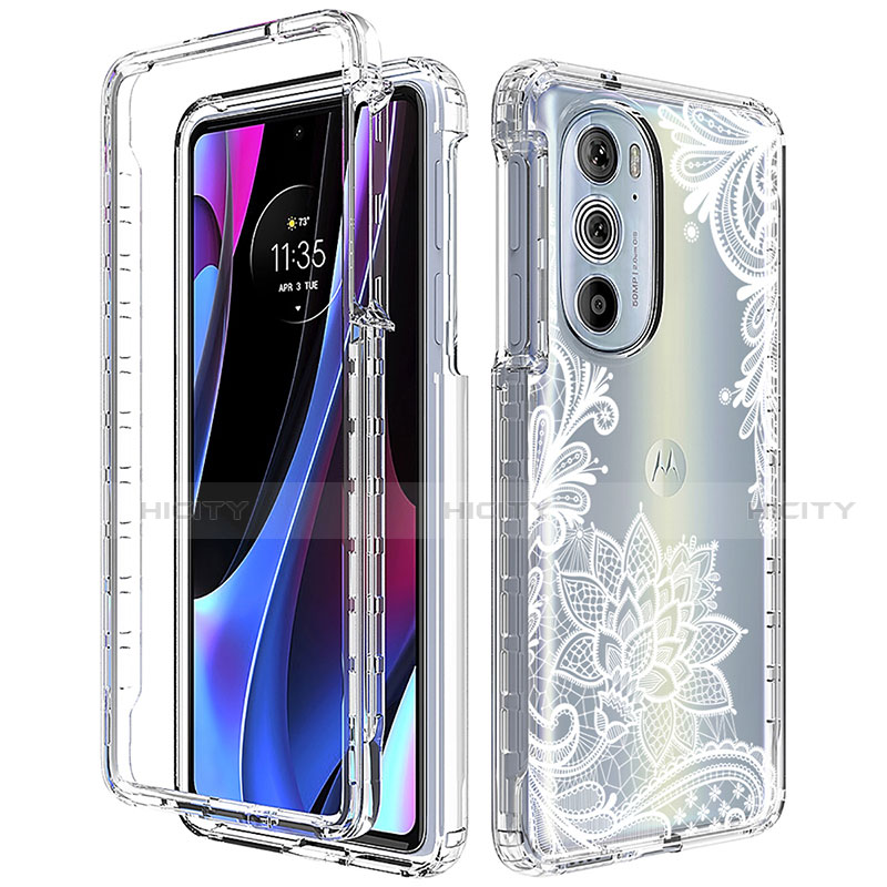 Silikon Hülle Handyhülle Ultra Dünn Flexible Schutzhülle Tasche Transparent Vorder und Rückseite 360 Grad Ganzkörper für Motorola Moto Edge 30 Pro 5G groß