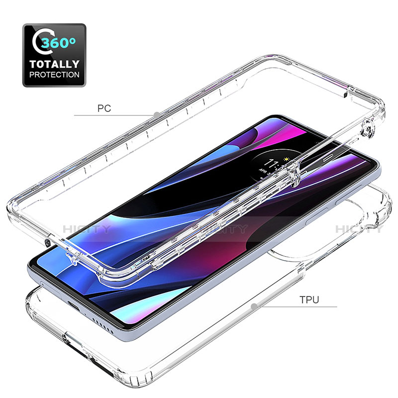 Silikon Hülle Handyhülle Ultra Dünn Flexible Schutzhülle Tasche Transparent Vorder und Rückseite 360 Grad Ganzkörper für Motorola Moto Edge 30 Pro 5G Klar