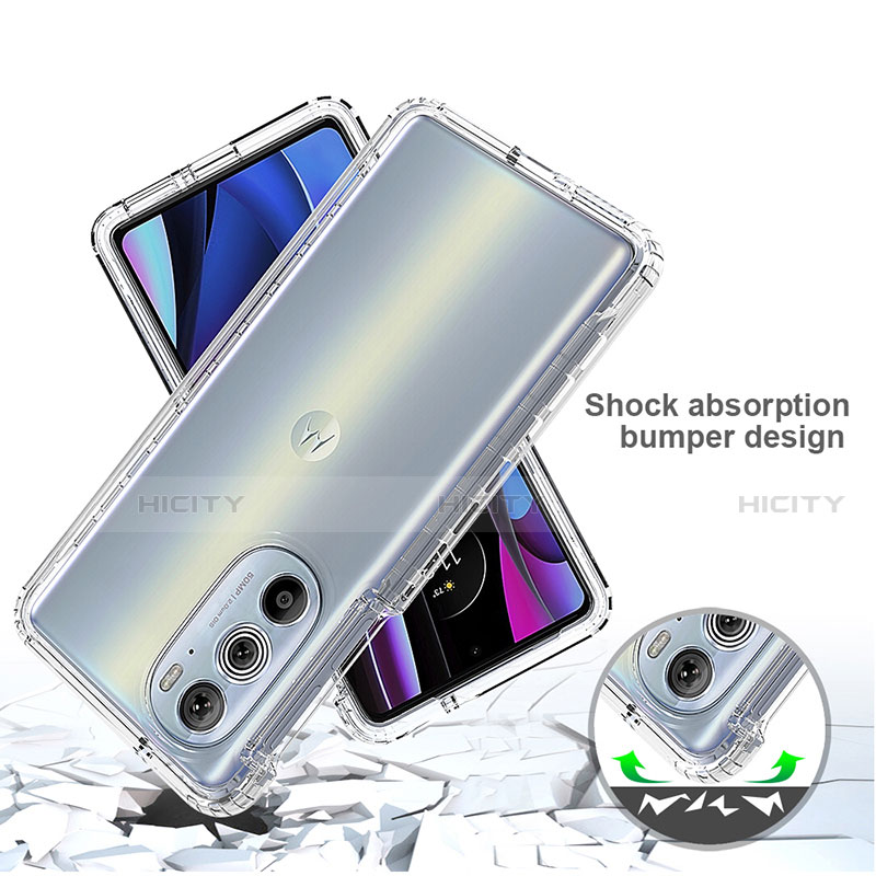 Silikon Hülle Handyhülle Ultra Dünn Flexible Schutzhülle Tasche Transparent Vorder und Rückseite 360 Grad Ganzkörper für Motorola Moto Edge 30 Pro 5G Klar