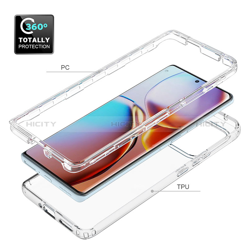 Silikon Hülle Handyhülle Ultra Dünn Flexible Schutzhülle Tasche Transparent Vorder und Rückseite 360 Grad Ganzkörper für Motorola Moto Edge 40 Pro 5G Klar