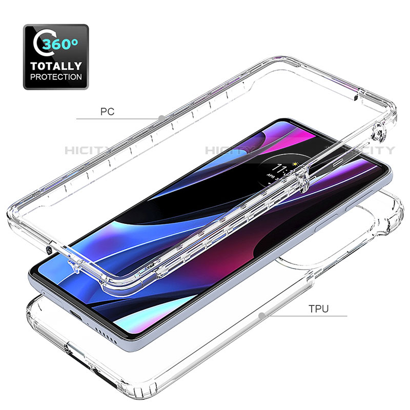 Silikon Hülle Handyhülle Ultra Dünn Flexible Schutzhülle Tasche Transparent Vorder und Rückseite 360 Grad Ganzkörper für Motorola Moto Edge Plus (2022) 5G Klar