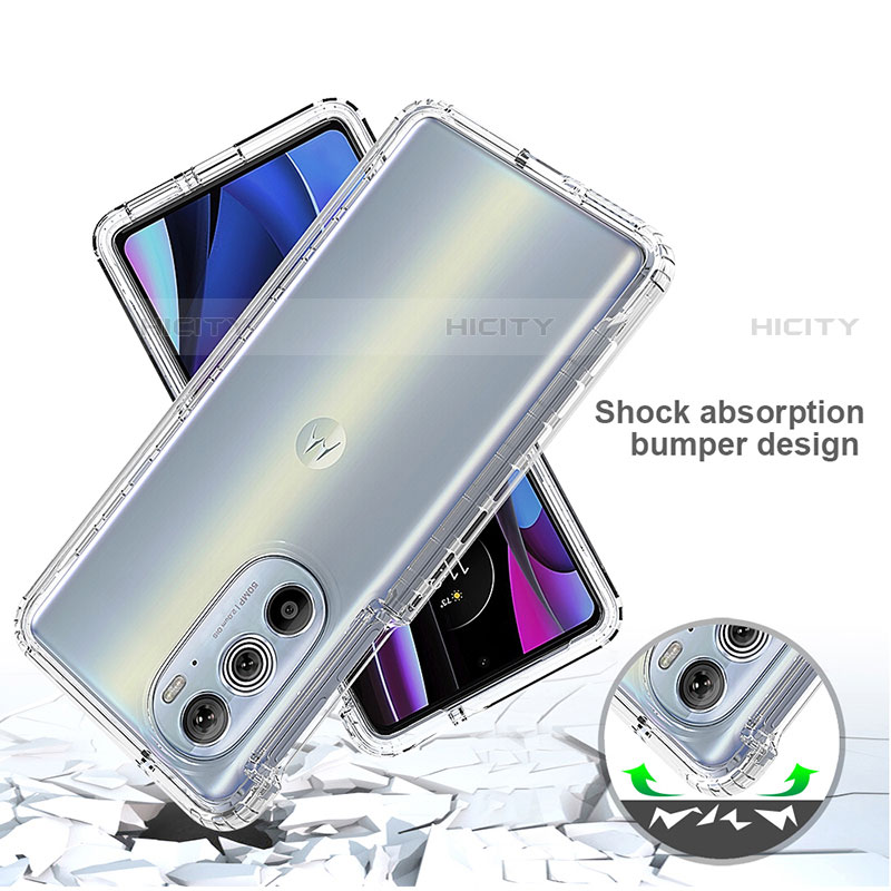 Silikon Hülle Handyhülle Ultra Dünn Flexible Schutzhülle Tasche Transparent Vorder und Rückseite 360 Grad Ganzkörper für Motorola Moto Edge Plus (2022) 5G Klar