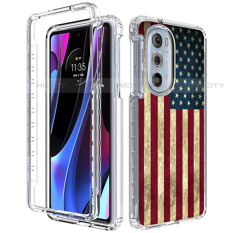 Silikon Hülle Handyhülle Ultra Dünn Flexible Schutzhülle Tasche Transparent Vorder und Rückseite 360 Grad Ganzkörper für Motorola Moto Edge X30 5G groß