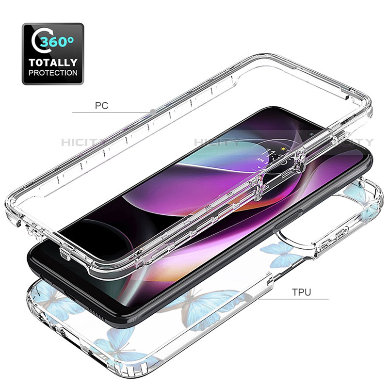 Silikon Hülle Handyhülle Ultra Dünn Flexible Schutzhülle Tasche Transparent Vorder und Rückseite 360 Grad Ganzkörper für Motorola Moto G 5G (2022)