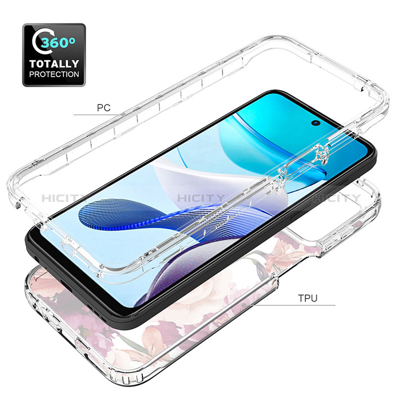 Silikon Hülle Handyhülle Ultra Dünn Flexible Schutzhülle Tasche Transparent Vorder und Rückseite 360 Grad Ganzkörper für Motorola Moto G 5G (2023) groß