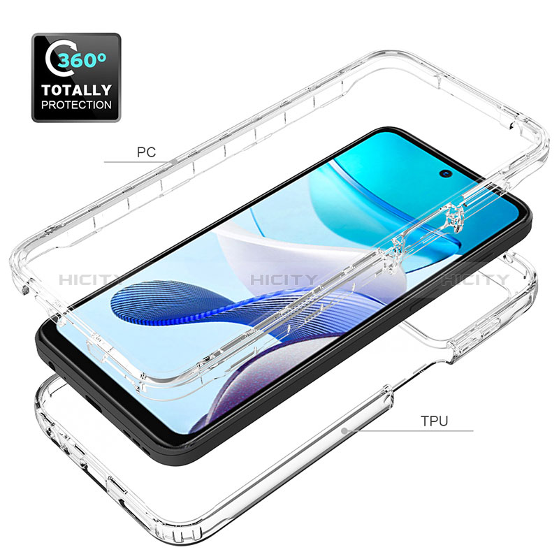 Silikon Hülle Handyhülle Ultra Dünn Flexible Schutzhülle Tasche Transparent Vorder und Rückseite 360 Grad Ganzkörper für Motorola Moto G 5G (2023) Klar