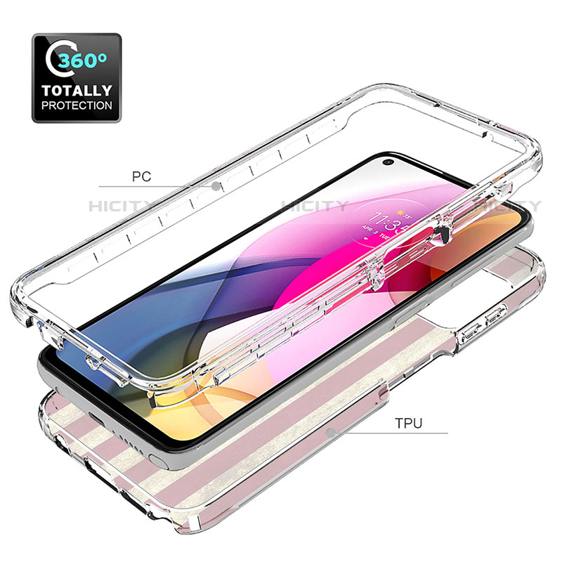 Silikon Hülle Handyhülle Ultra Dünn Flexible Schutzhülle Tasche Transparent Vorder und Rückseite 360 Grad Ganzkörper für Motorola Moto G Stylus (2021) groß