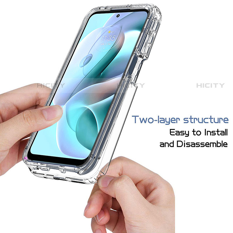 Silikon Hülle Handyhülle Ultra Dünn Flexible Schutzhülle Tasche Transparent Vorder und Rückseite 360 Grad Ganzkörper für Motorola Moto G41 Klar