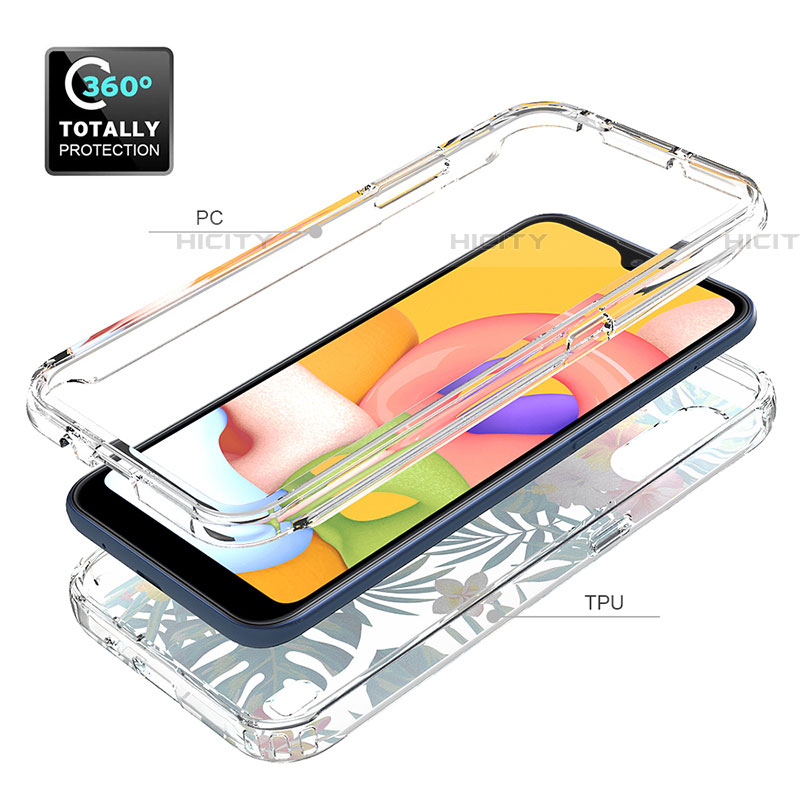 Silikon Hülle Handyhülle Ultra Dünn Flexible Schutzhülle Tasche Transparent Vorder und Rückseite 360 Grad Ganzkörper für Samsung Galaxy A01 SM-A015 groß