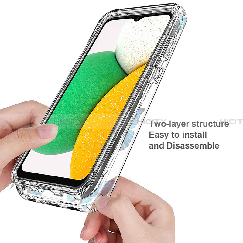 Silikon Hülle Handyhülle Ultra Dünn Flexible Schutzhülle Tasche Transparent Vorder und Rückseite 360 Grad Ganzkörper für Samsung Galaxy A03 Core groß