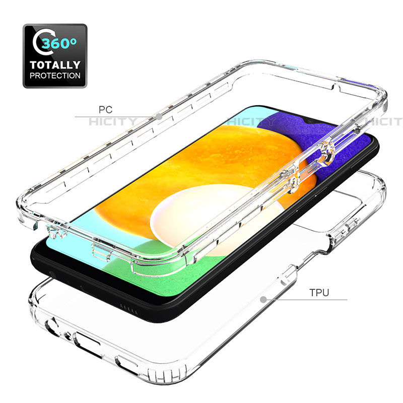 Silikon Hülle Handyhülle Ultra Dünn Flexible Schutzhülle Tasche Transparent Vorder und Rückseite 360 Grad Ganzkörper für Samsung Galaxy A03s Klar