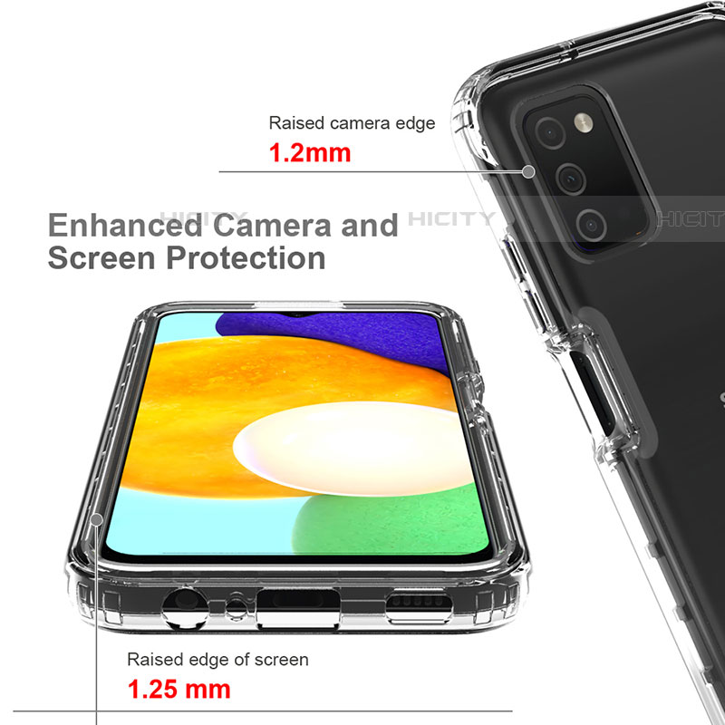 Silikon Hülle Handyhülle Ultra Dünn Flexible Schutzhülle Tasche Transparent Vorder und Rückseite 360 Grad Ganzkörper für Samsung Galaxy A03s Klar