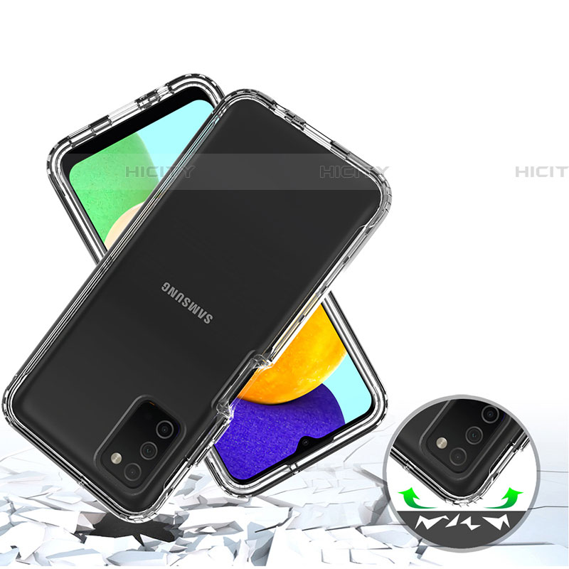 Silikon Hülle Handyhülle Ultra Dünn Flexible Schutzhülle Tasche Transparent Vorder und Rückseite 360 Grad Ganzkörper für Samsung Galaxy A03s Klar