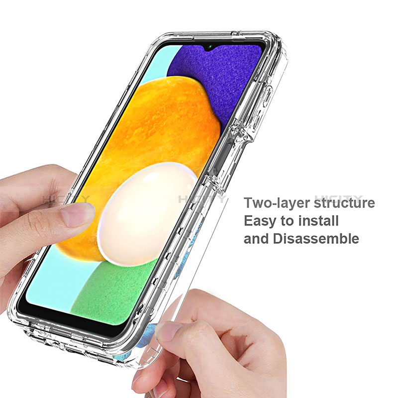 Silikon Hülle Handyhülle Ultra Dünn Flexible Schutzhülle Tasche Transparent Vorder und Rückseite 360 Grad Ganzkörper für Samsung Galaxy A04s groß