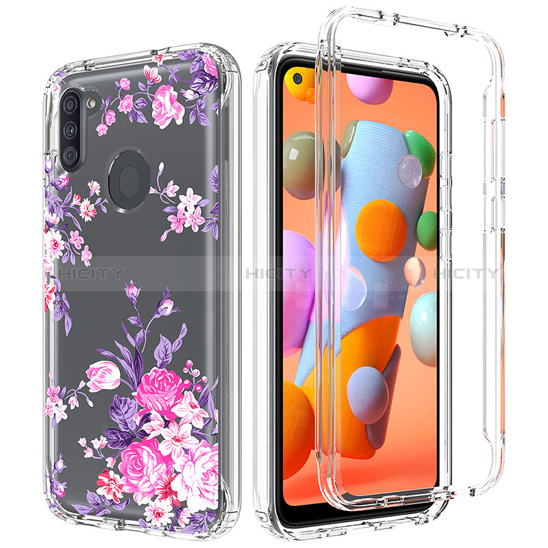 Silikon Hülle Handyhülle Ultra Dünn Flexible Schutzhülle Tasche Transparent Vorder und Rückseite 360 Grad Ganzkörper für Samsung Galaxy A11 groß