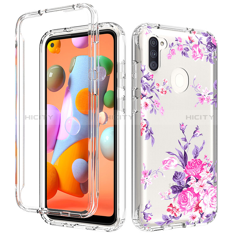 Silikon Hülle Handyhülle Ultra Dünn Flexible Schutzhülle Tasche Transparent Vorder und Rückseite 360 Grad Ganzkörper für Samsung Galaxy A11 groß