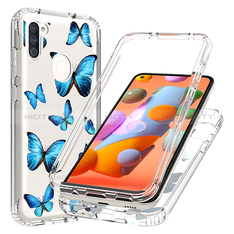 Silikon Hülle Handyhülle Ultra Dünn Flexible Schutzhülle Tasche Transparent Vorder und Rückseite 360 Grad Ganzkörper für Samsung Galaxy A11 groß