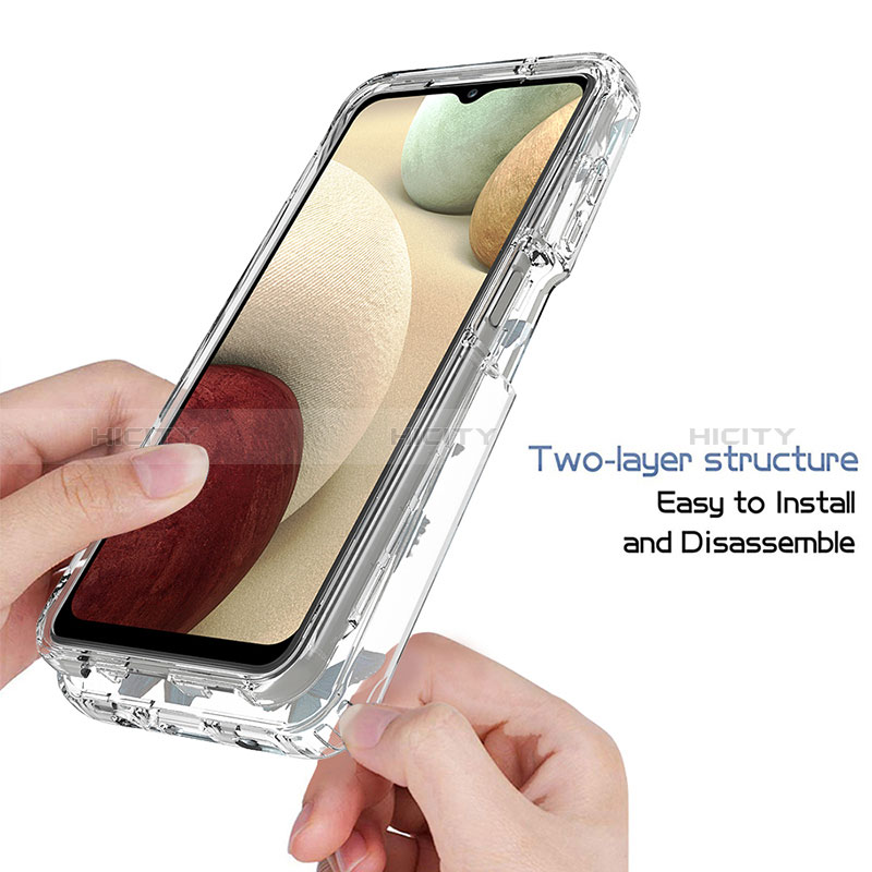 Silikon Hülle Handyhülle Ultra Dünn Flexible Schutzhülle Tasche Transparent Vorder und Rückseite 360 Grad Ganzkörper für Samsung Galaxy A12 5G groß