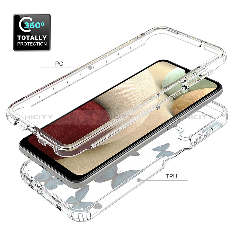 Silikon Hülle Handyhülle Ultra Dünn Flexible Schutzhülle Tasche Transparent Vorder und Rückseite 360 Grad Ganzkörper für Samsung Galaxy A12 Nacho