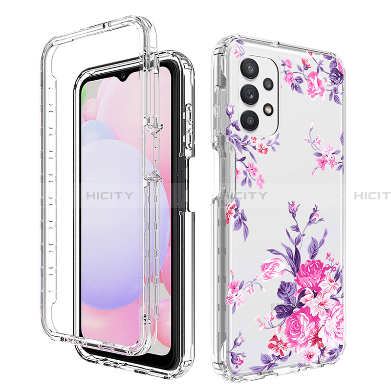 Silikon Hülle Handyhülle Ultra Dünn Flexible Schutzhülle Tasche Transparent Vorder und Rückseite 360 Grad Ganzkörper für Samsung Galaxy A13 4G Rosa Plus