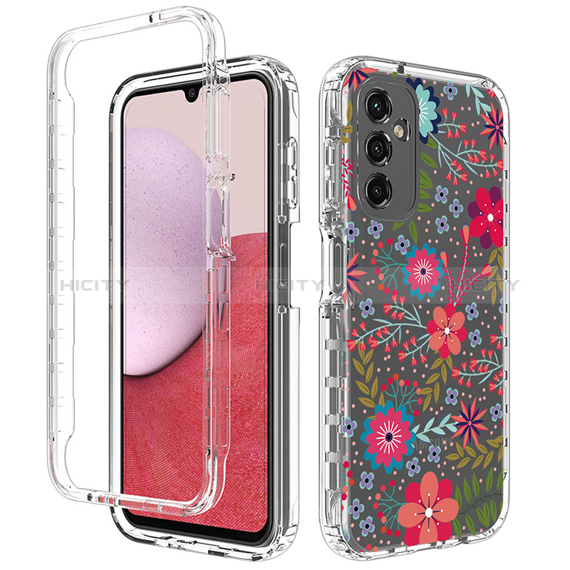 Silikon Hülle Handyhülle Ultra Dünn Flexible Schutzhülle Tasche Transparent Vorder und Rückseite 360 Grad Ganzkörper für Samsung Galaxy A14 5G Rot Plus