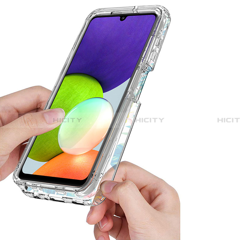 Silikon Hülle Handyhülle Ultra Dünn Flexible Schutzhülle Tasche Transparent Vorder und Rückseite 360 Grad Ganzkörper für Samsung Galaxy A22 4G groß