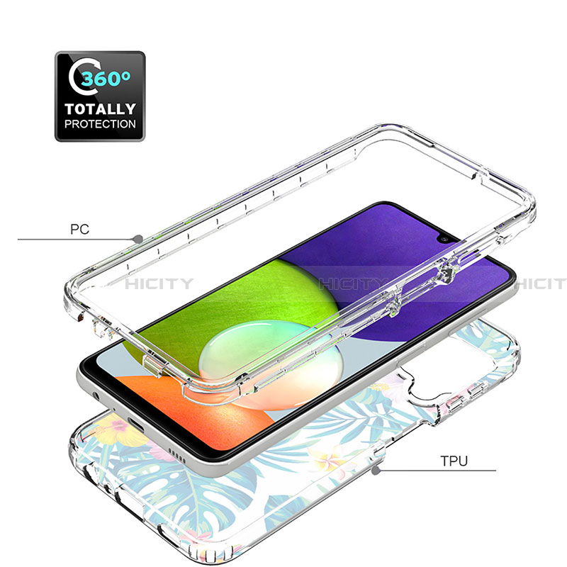 Silikon Hülle Handyhülle Ultra Dünn Flexible Schutzhülle Tasche Transparent Vorder und Rückseite 360 Grad Ganzkörper für Samsung Galaxy A22 4G