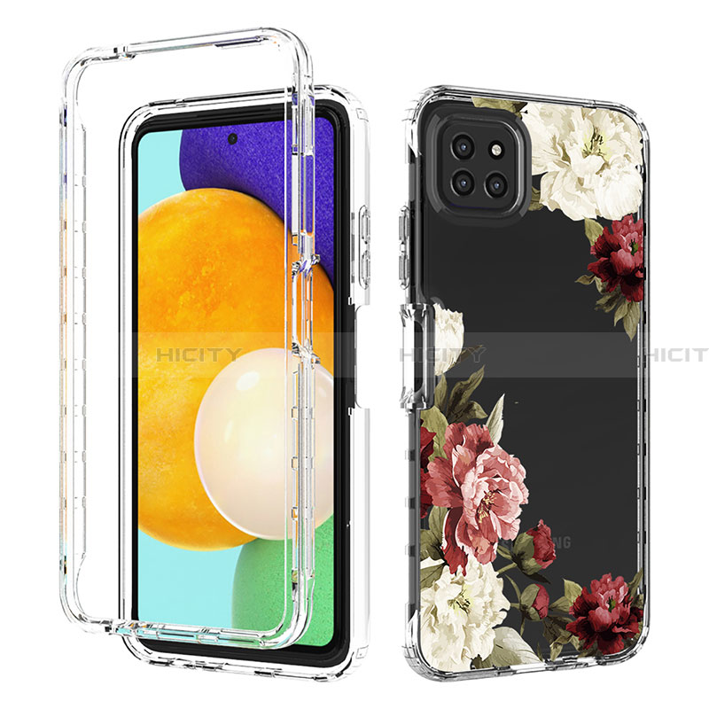 Silikon Hülle Handyhülle Ultra Dünn Flexible Schutzhülle Tasche Transparent Vorder und Rückseite 360 Grad Ganzkörper für Samsung Galaxy A22 5G groß