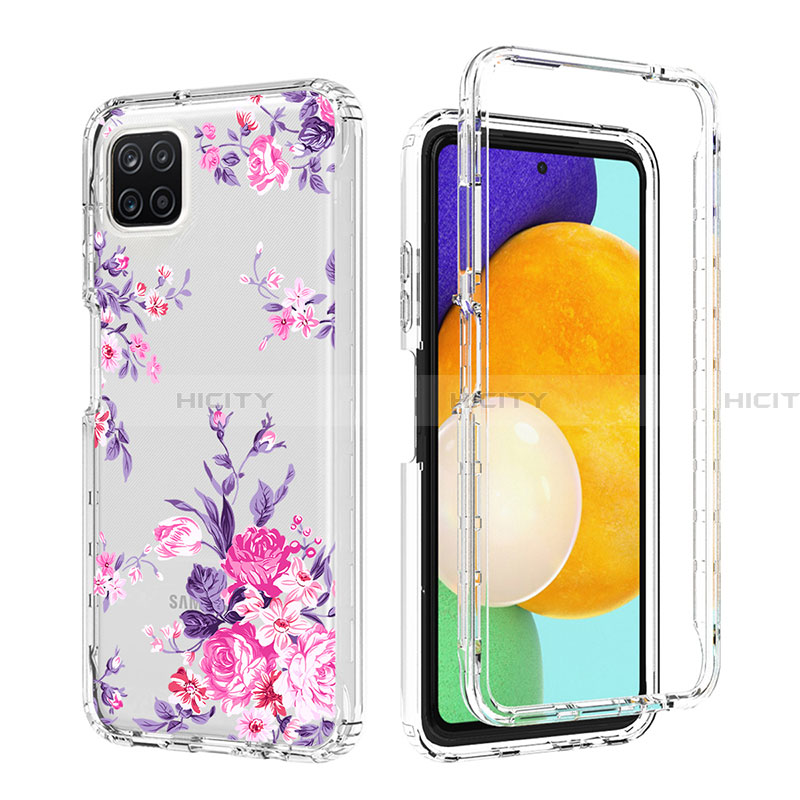 Silikon Hülle Handyhülle Ultra Dünn Flexible Schutzhülle Tasche Transparent Vorder und Rückseite 360 Grad Ganzkörper für Samsung Galaxy A22 5G Rosa Plus