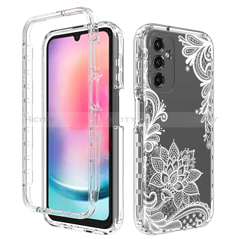 Silikon Hülle Handyhülle Ultra Dünn Flexible Schutzhülle Tasche Transparent Vorder und Rückseite 360 Grad Ganzkörper für Samsung Galaxy A24 4G