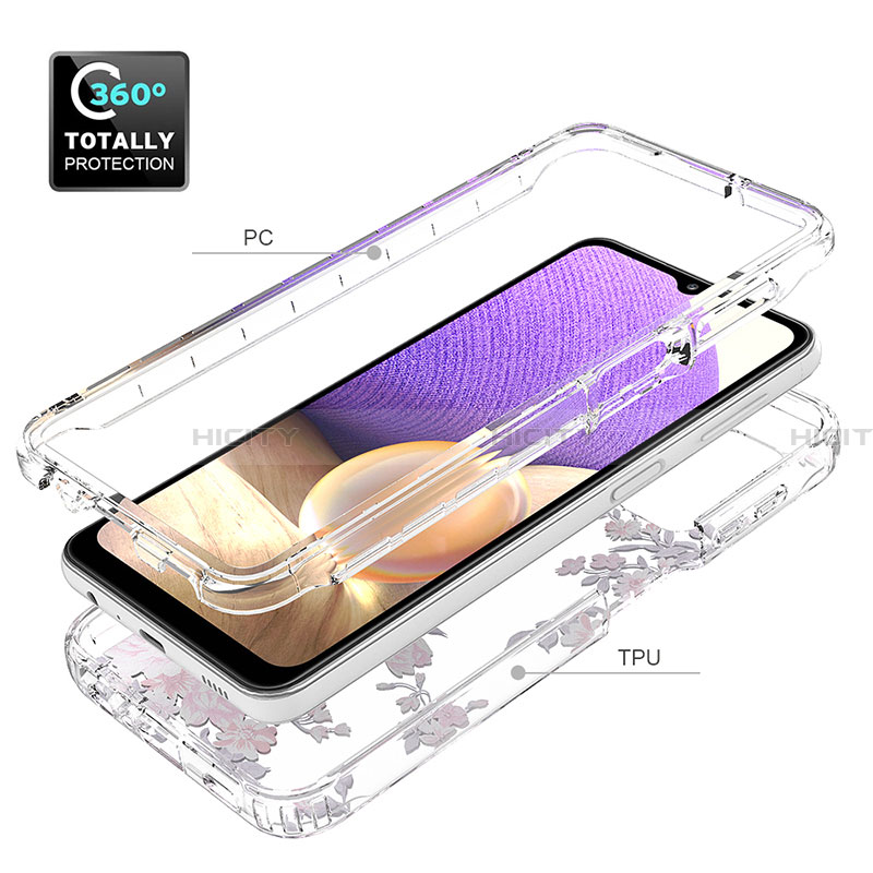 Silikon Hülle Handyhülle Ultra Dünn Flexible Schutzhülle Tasche Transparent Vorder und Rückseite 360 Grad Ganzkörper für Samsung Galaxy A32 4G