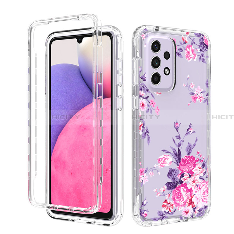 Silikon Hülle Handyhülle Ultra Dünn Flexible Schutzhülle Tasche Transparent Vorder und Rückseite 360 Grad Ganzkörper für Samsung Galaxy A33 5G Rosegold