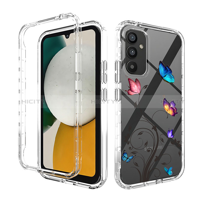 Silikon Hülle Handyhülle Ultra Dünn Flexible Schutzhülle Tasche Transparent Vorder und Rückseite 360 Grad Ganzkörper für Samsung Galaxy A34 5G Dunkelgrau